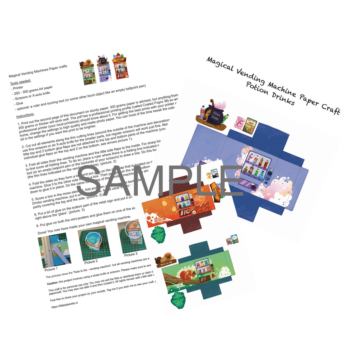 Little Magical Vending Machines Papercraft - Bundle of 3